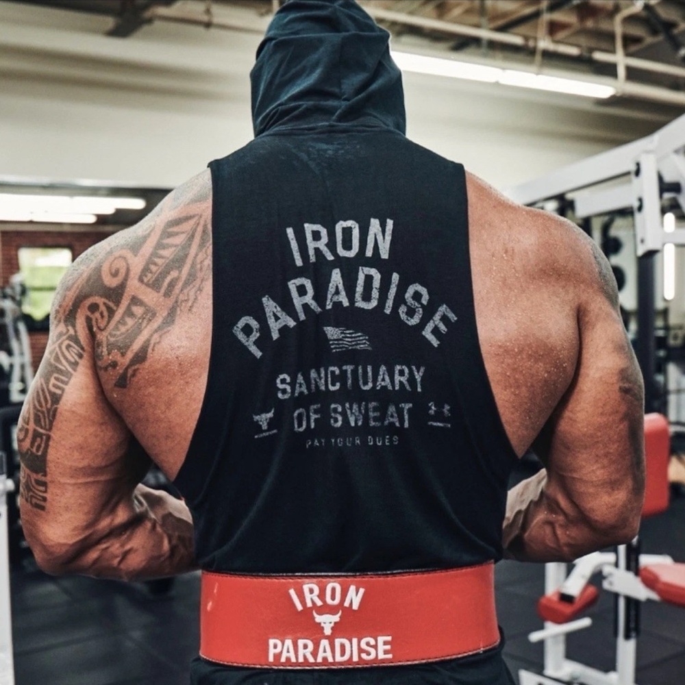 Men's Black Sleeveless Hoodie Tank